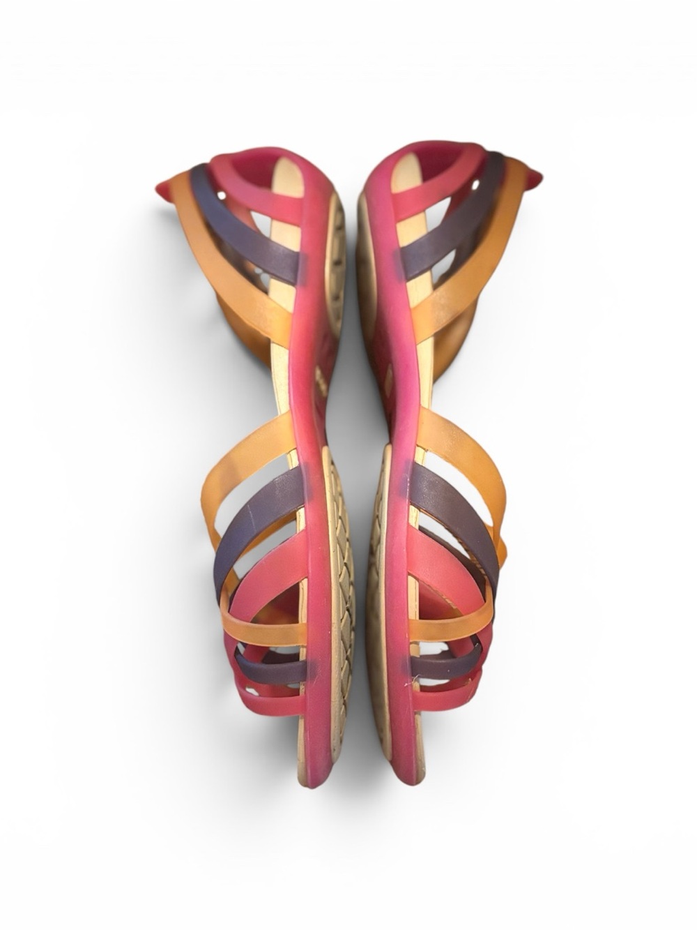 Crocs Isabella Huarache Sandals Multi-Color Strappy Rubber Sandal Women’s 11 - Picture 7 of 9